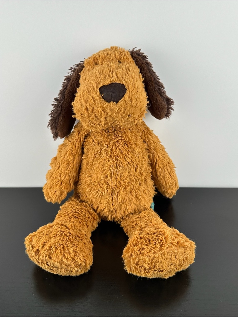 Manhattan Toy Rare Delightful Duffy Puppy Dog 13” Brown Orange Plush